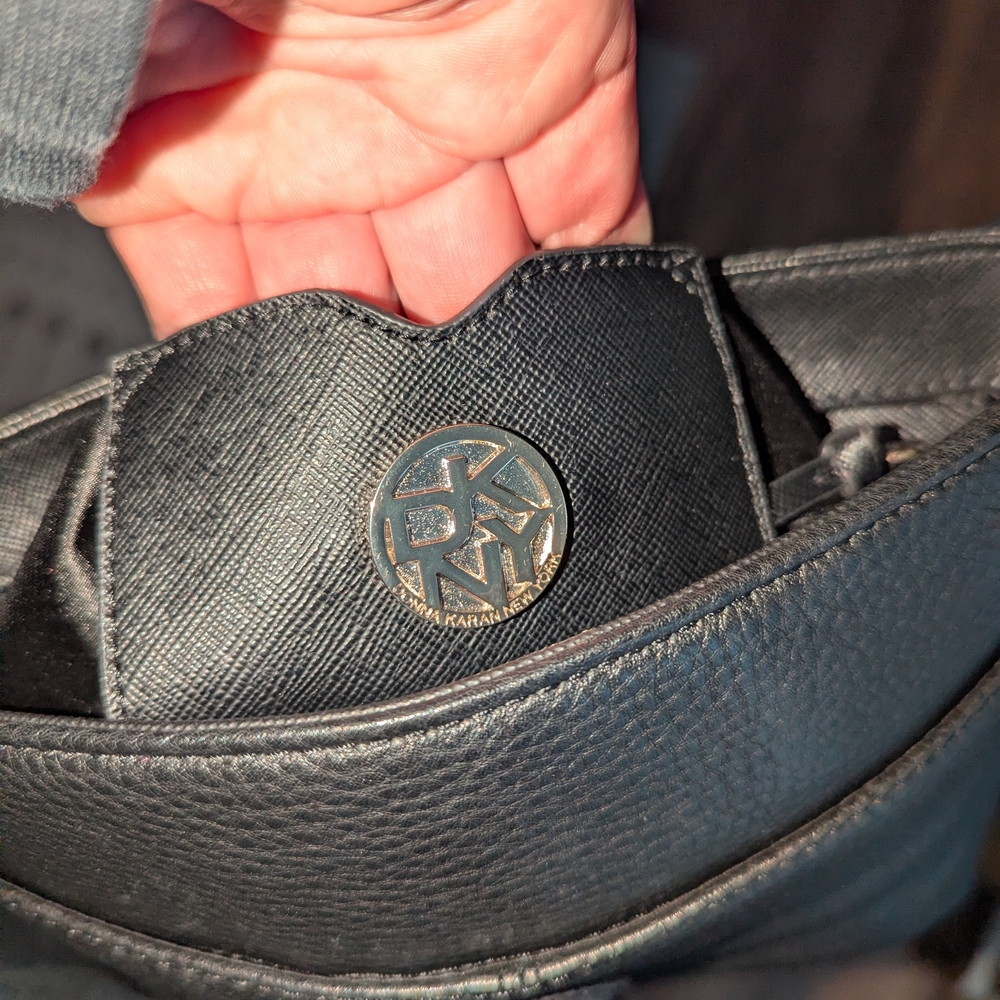 DKNY Black Pebble Leather Crossbody Bag - Picture 7 of 7